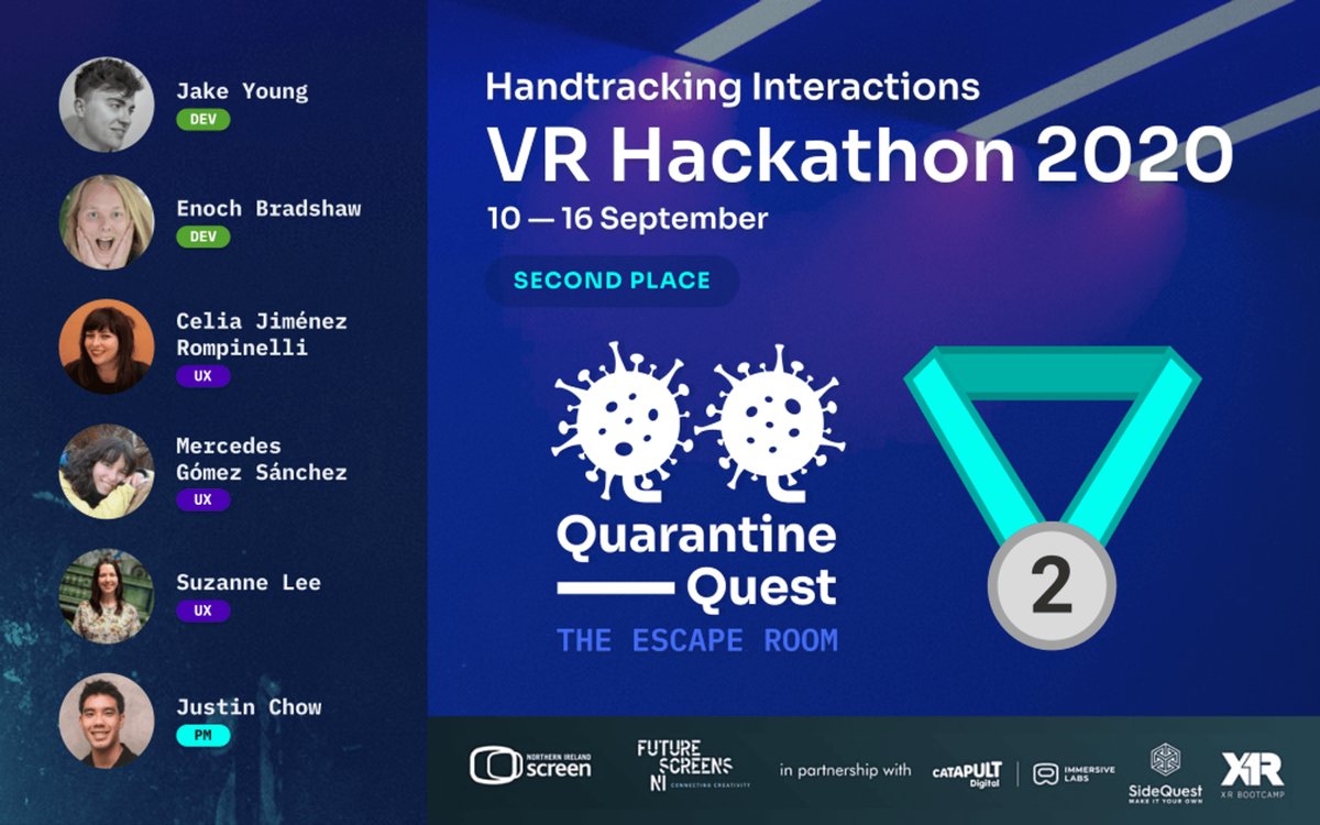 Quarantine Quest, second place at the Handtracking VR Hackathon 2020